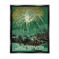 Stupell Industries Visit The Lands Between Scenery Graphic Art Jet Black Floating Framed Canvas Print Wall Art, Design by Matheus Lopes Castro