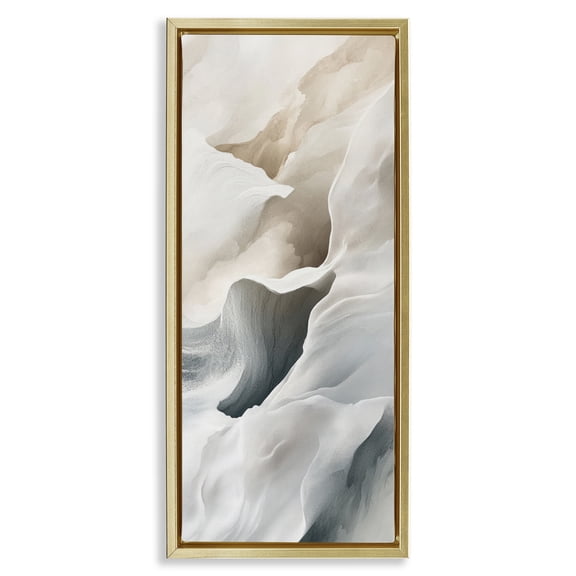 Stupell Industries Vital Flow Abstraction Gold Framed Floater Canvas Wall Art design by Irena Orlov, 25 x 11