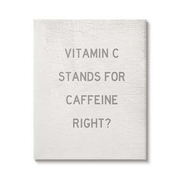 Stupell Industries Vitamin C Caffeine Kitchen Graphic Art Gallery Wrapped Canvas Print Wall Art, Design by Daphne Polselli