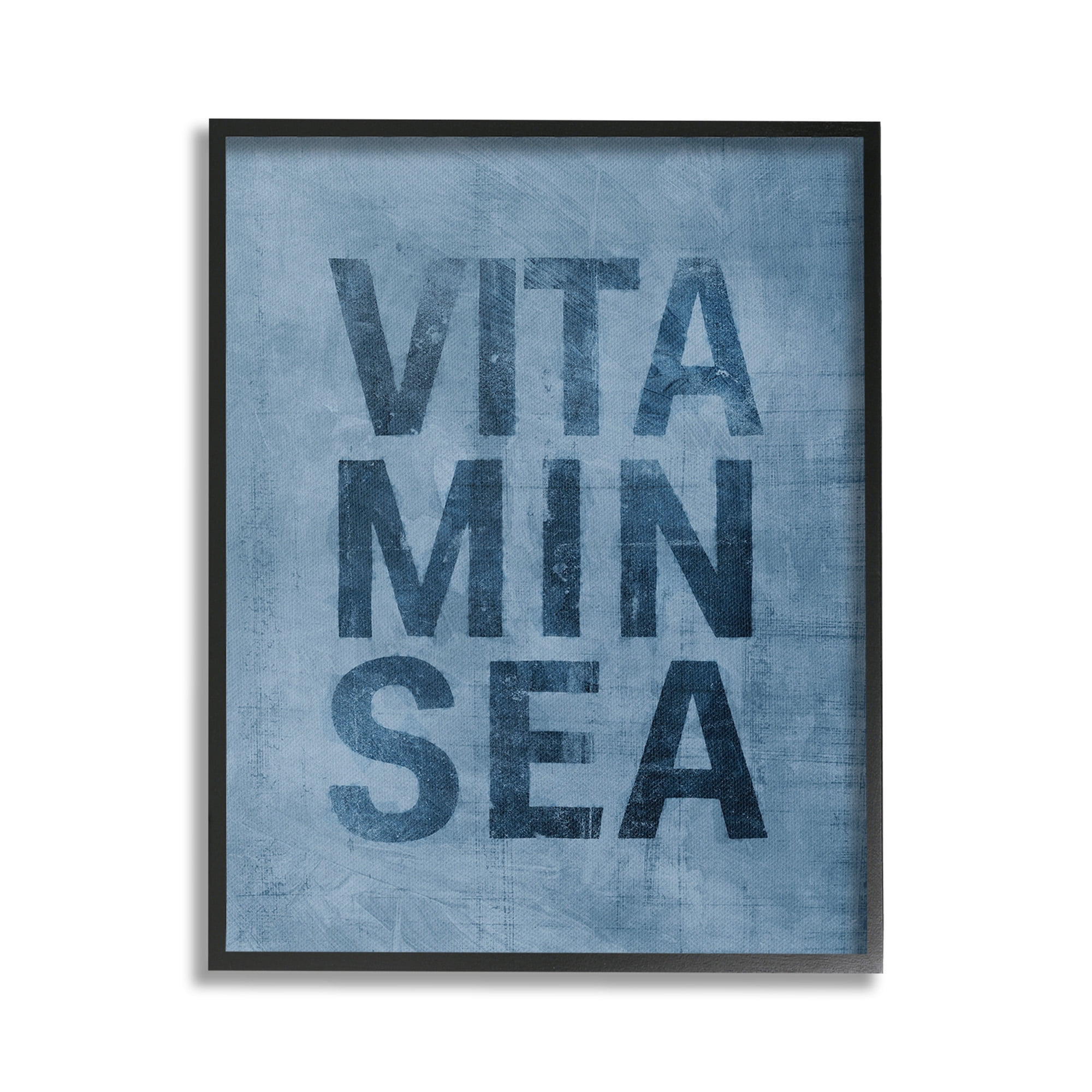 Stupell Industries Vitamin Sea Phrase Nature Painting Black Framed Art Print Wall Art, 16 x 20