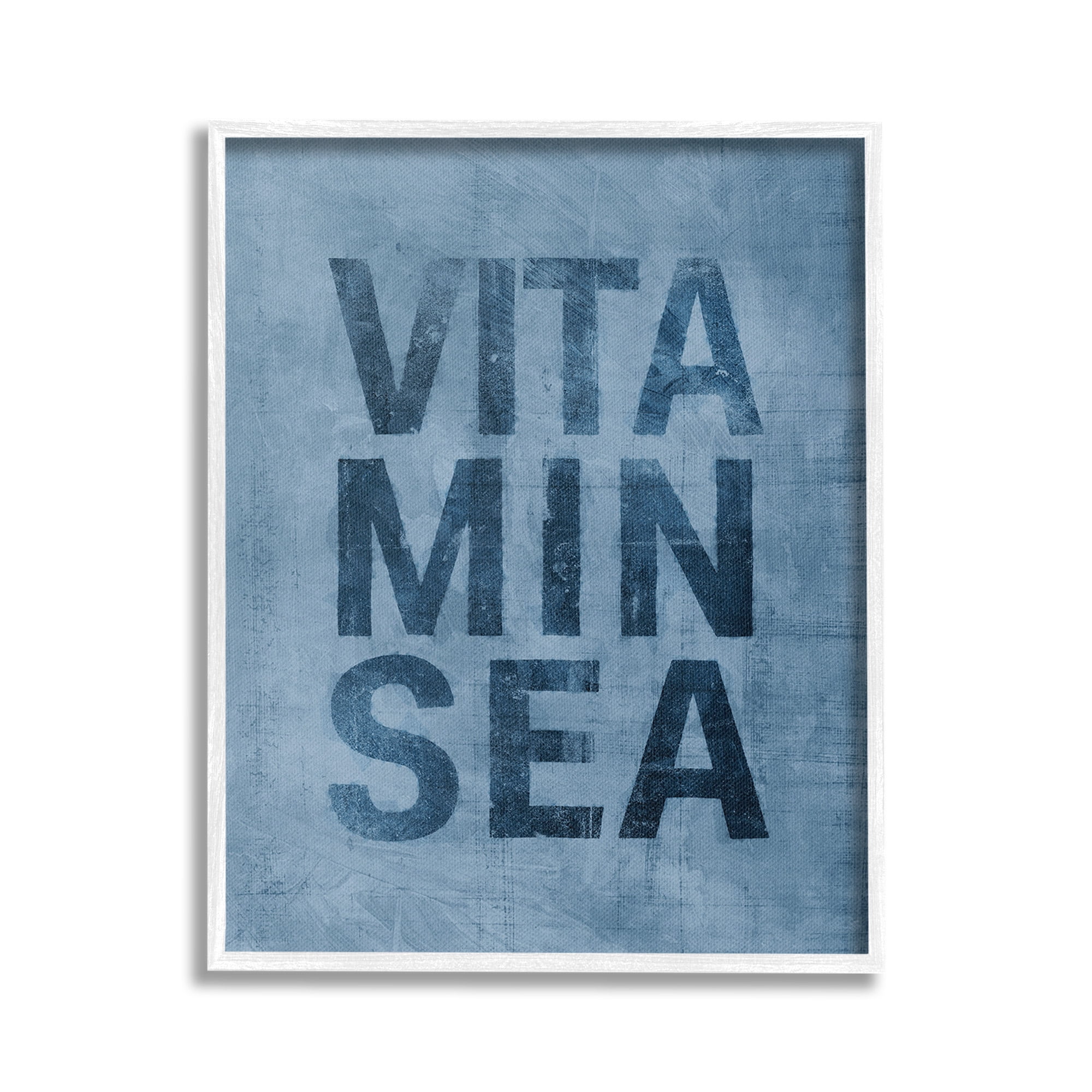 Stupell Industries Vitamin Sea Phrase Nature Painting White Framed Art Print Wall Art, 16 x 20