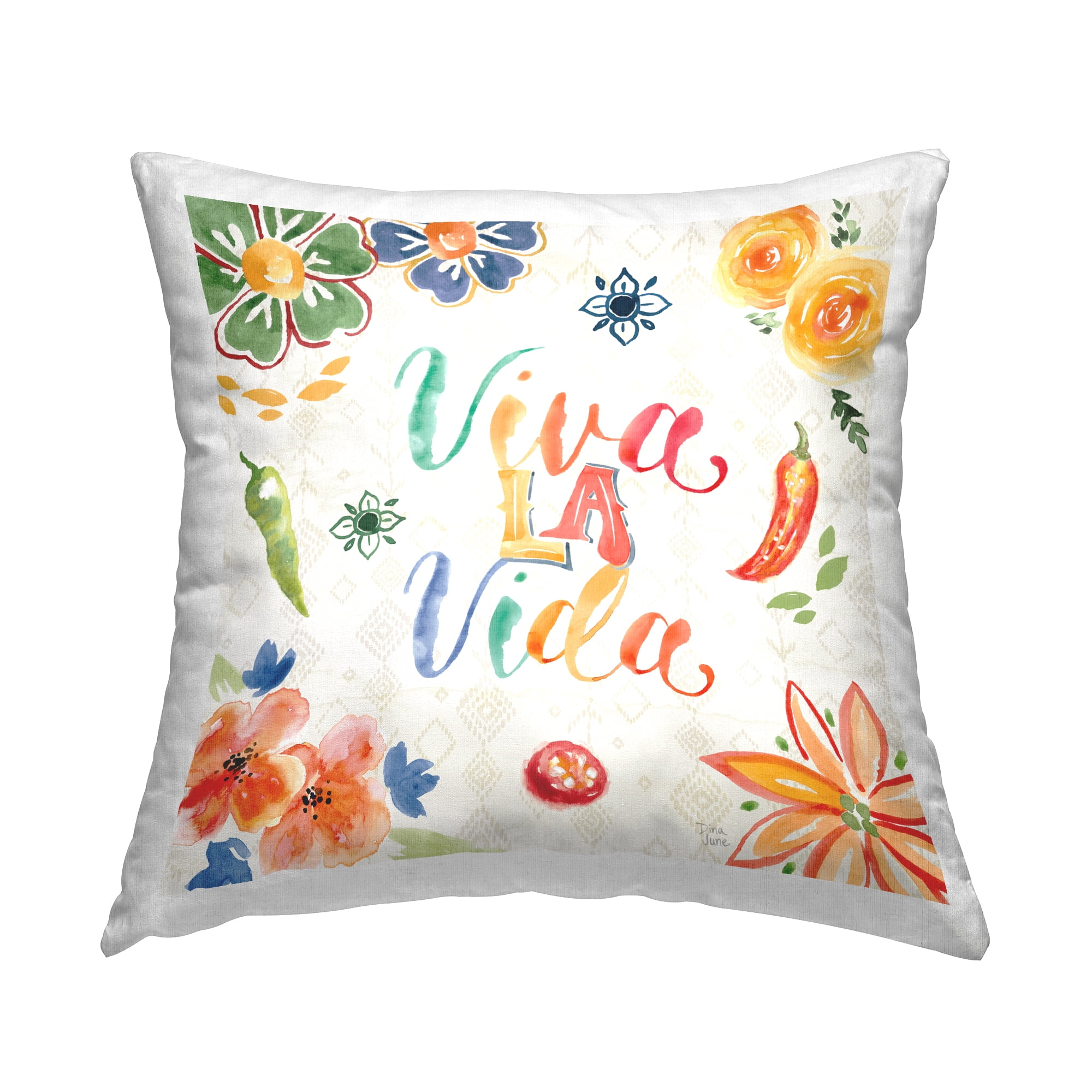 Stupell Industries Viva La Vida Celebración Decorative Printed Throw Pillow, 18 x 7 x 18