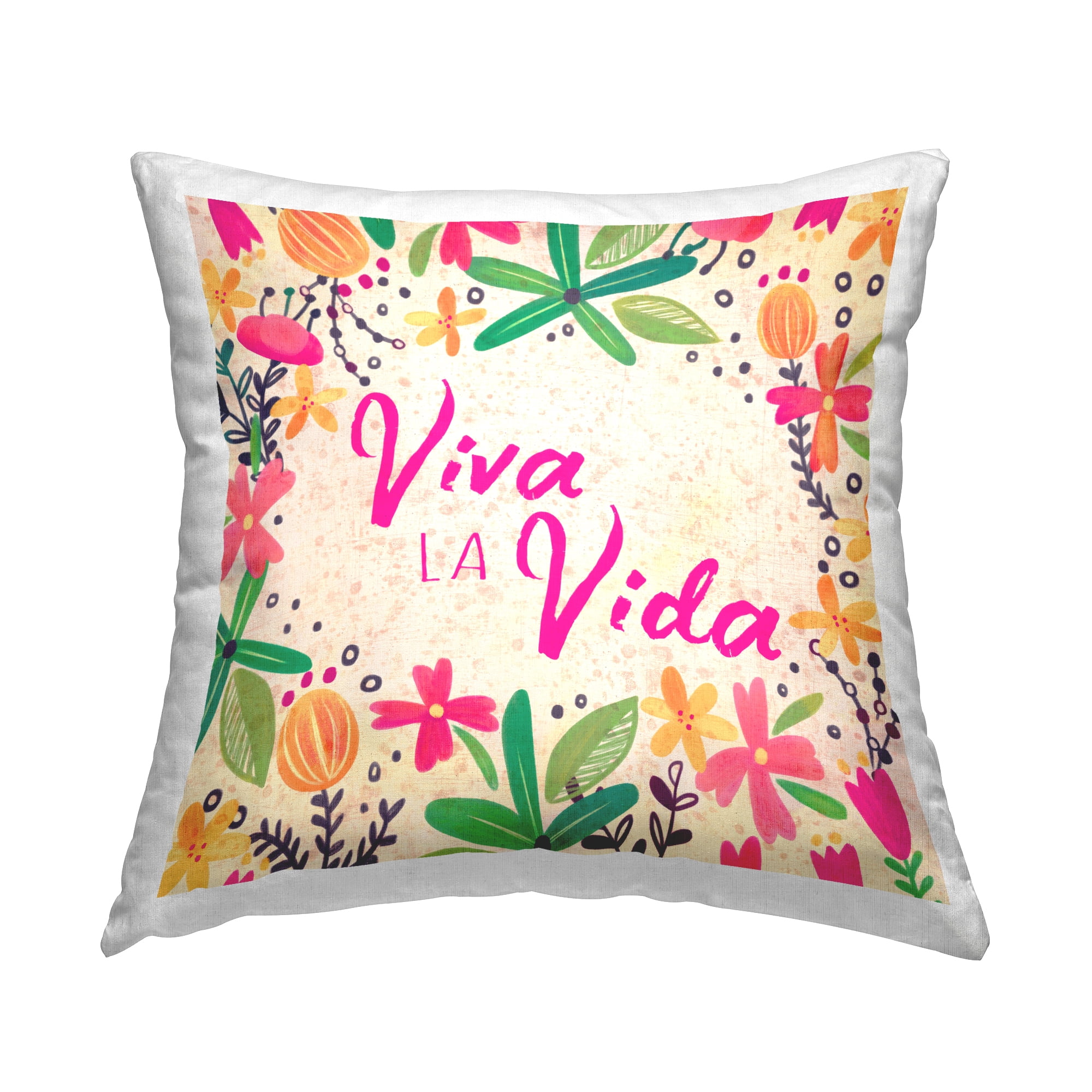 Stupell Industries Viva la Vida Flores Tropicales Decorative Printed Throw Pillow, 18 x 7 x 18