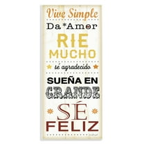 Stupell Industries Vive Simple Ríe Mucho Inspirational Quotes & Sayings Painting Unframed Art Print Wall Art, 7 x 17
