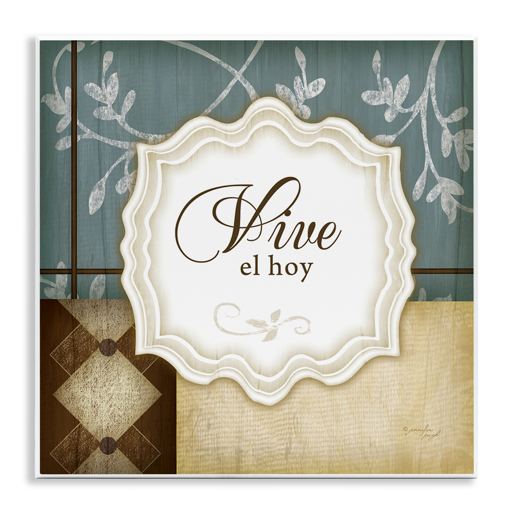 Stupell Industries Vive el Hoy Tradicional Inspirational Quotes & Sayings Painting Unframed Art Print Wall Art, 12 x 12