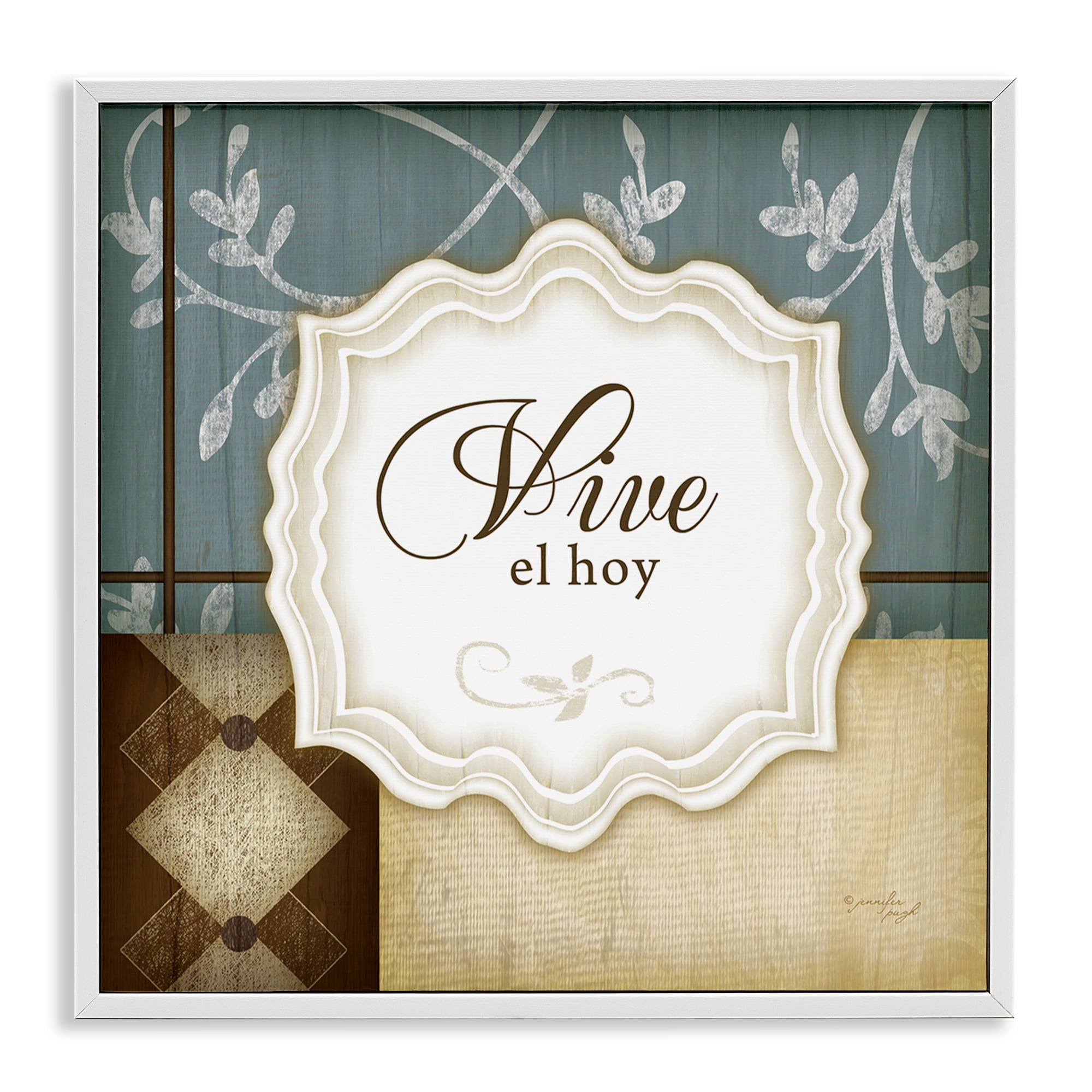 Stupell Industries Vive el Hoy Tradicional Inspirational Quotes & Sayings Painting White Framed Art Print Wall Art, 24 x 24