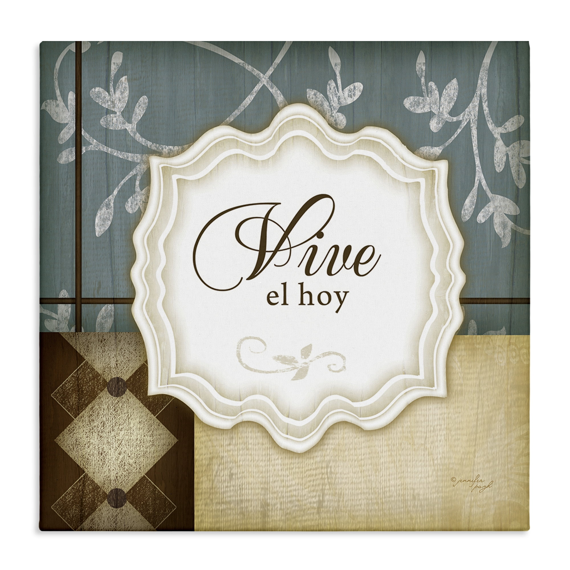 Stupell Industries Vive el Hoy Tradicional Inspirational Quotes & Sayings Painting Wrapped Canvas Art Print Wall Art, 30 x 30
