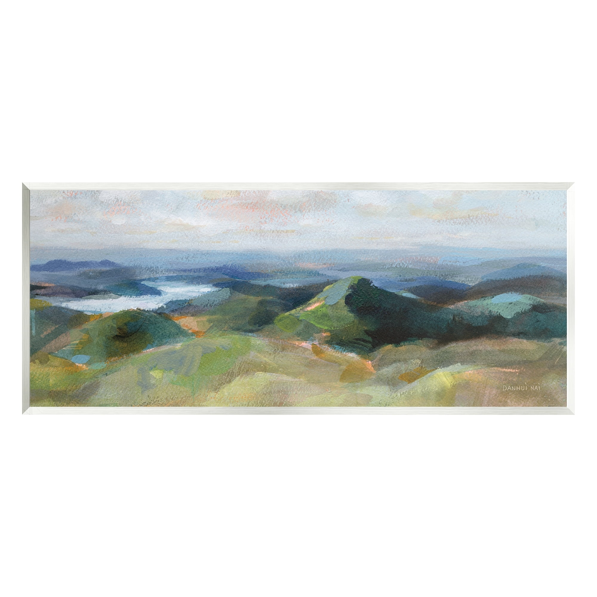 Stupell Industries Vivid Abstract Aerial View Mountain Top Hills Painting Unframed Art Print Wall Art, Design by Danhui Nai