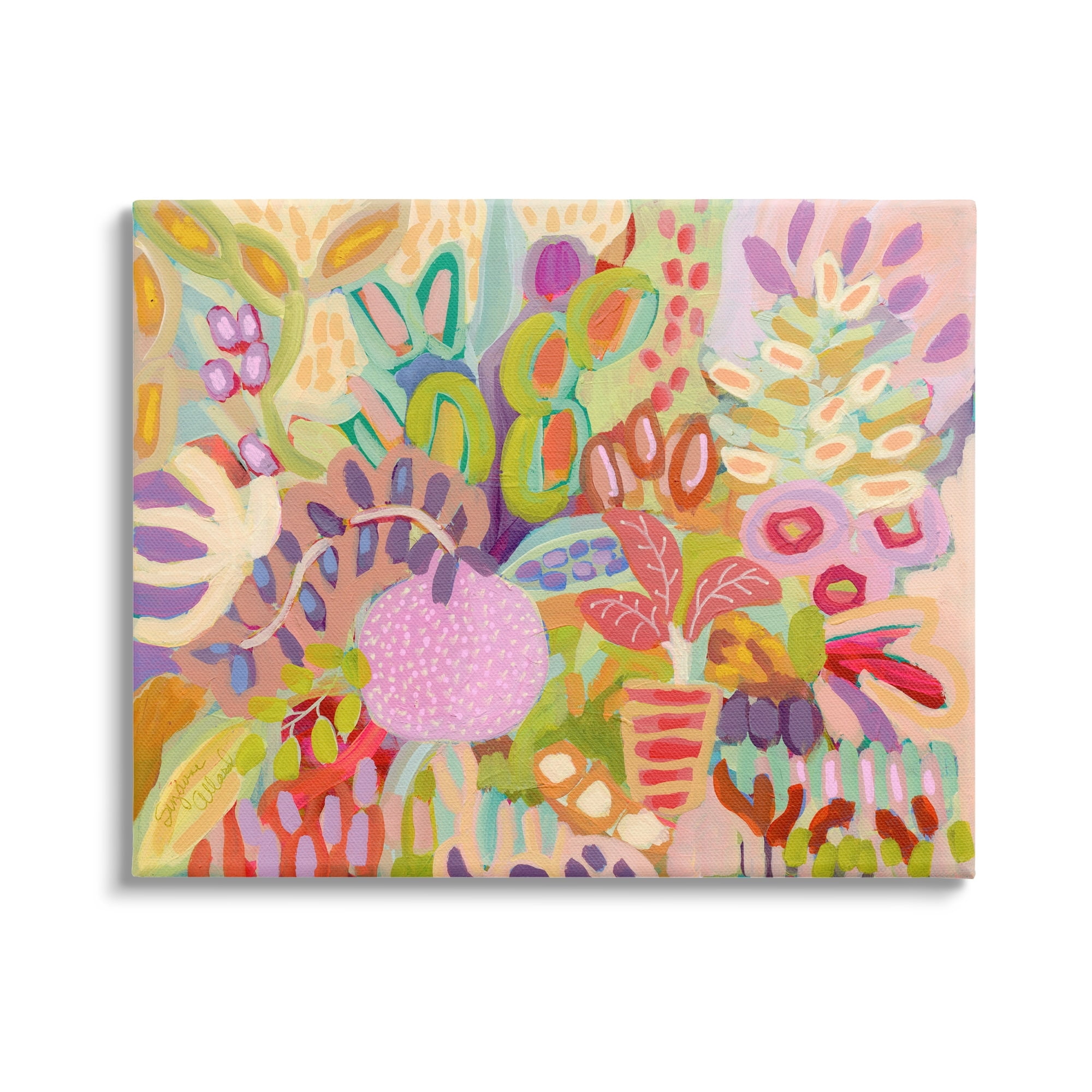 Stupell Industries Vivid Abstract Botanical Plants Botanical & Floral Painting Gallery Wrapped Canvas Print Wall Art