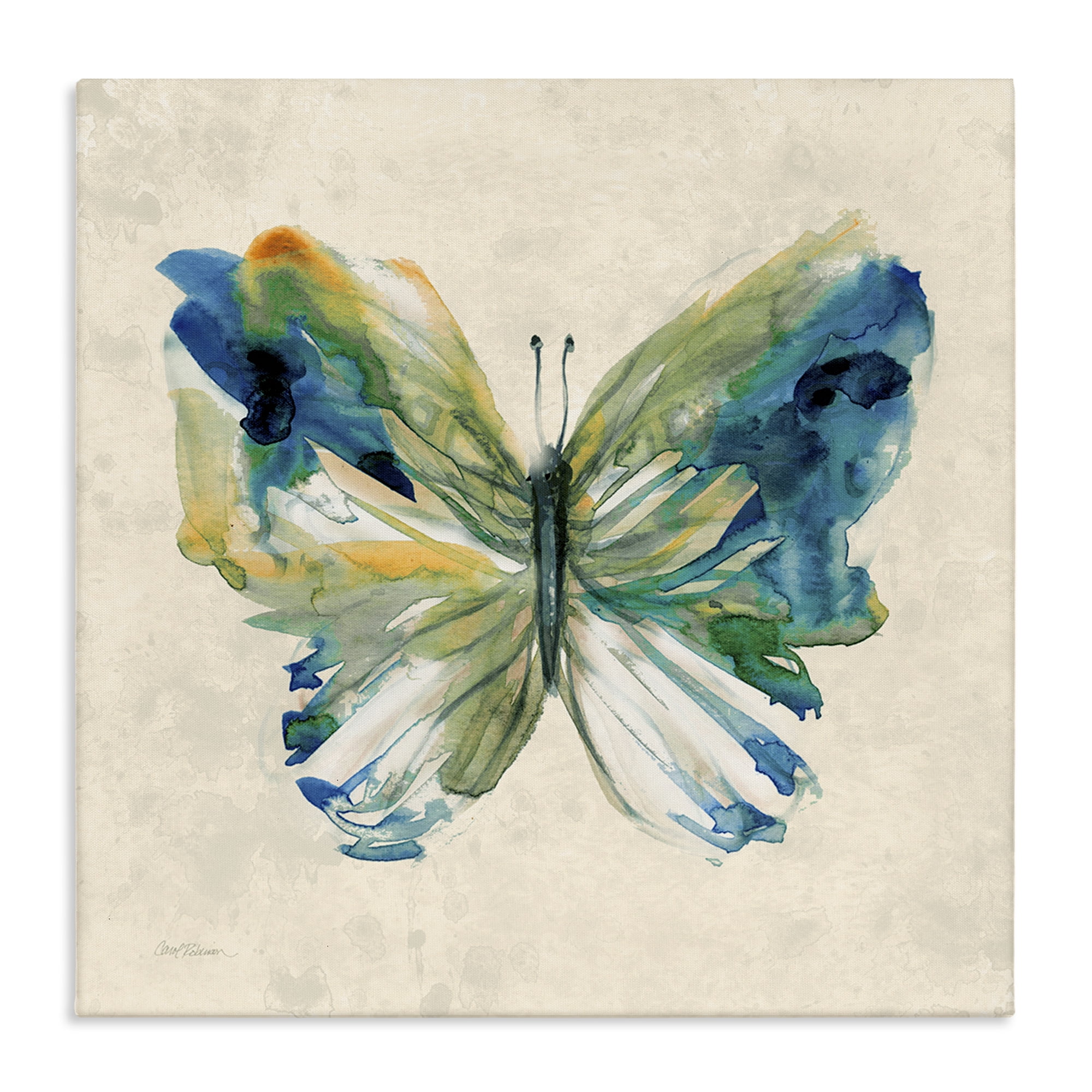 Stupell Industries Vivid Abstract Butterfly Wings Animals Painting Wrapped Canvas Canvas Art Print Wall Art, 30 x 30