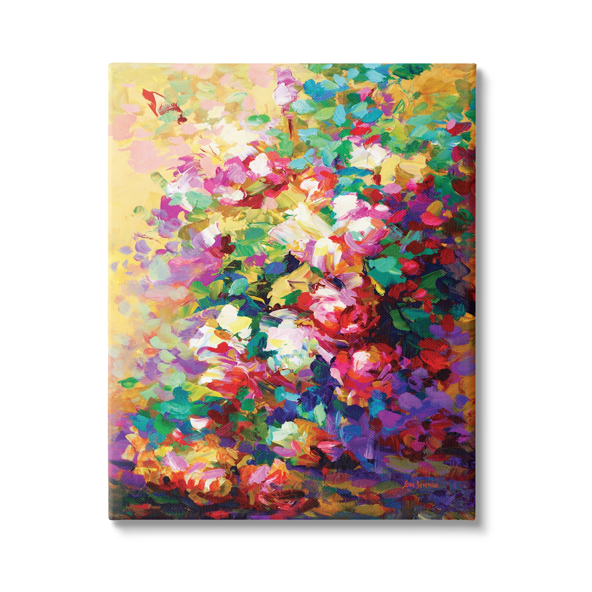 Stupell Industries Vivid Abstract Roses Botanical & Floral Painting Gallery Wrapped Canvas Art Print Wall Art, 16 x 20