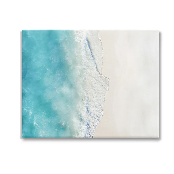 Stupell Industries Vivid Beach Aerial View Landscape Photography Gallery Wrapped Canvas Art Print Wall Art, 20 x 16