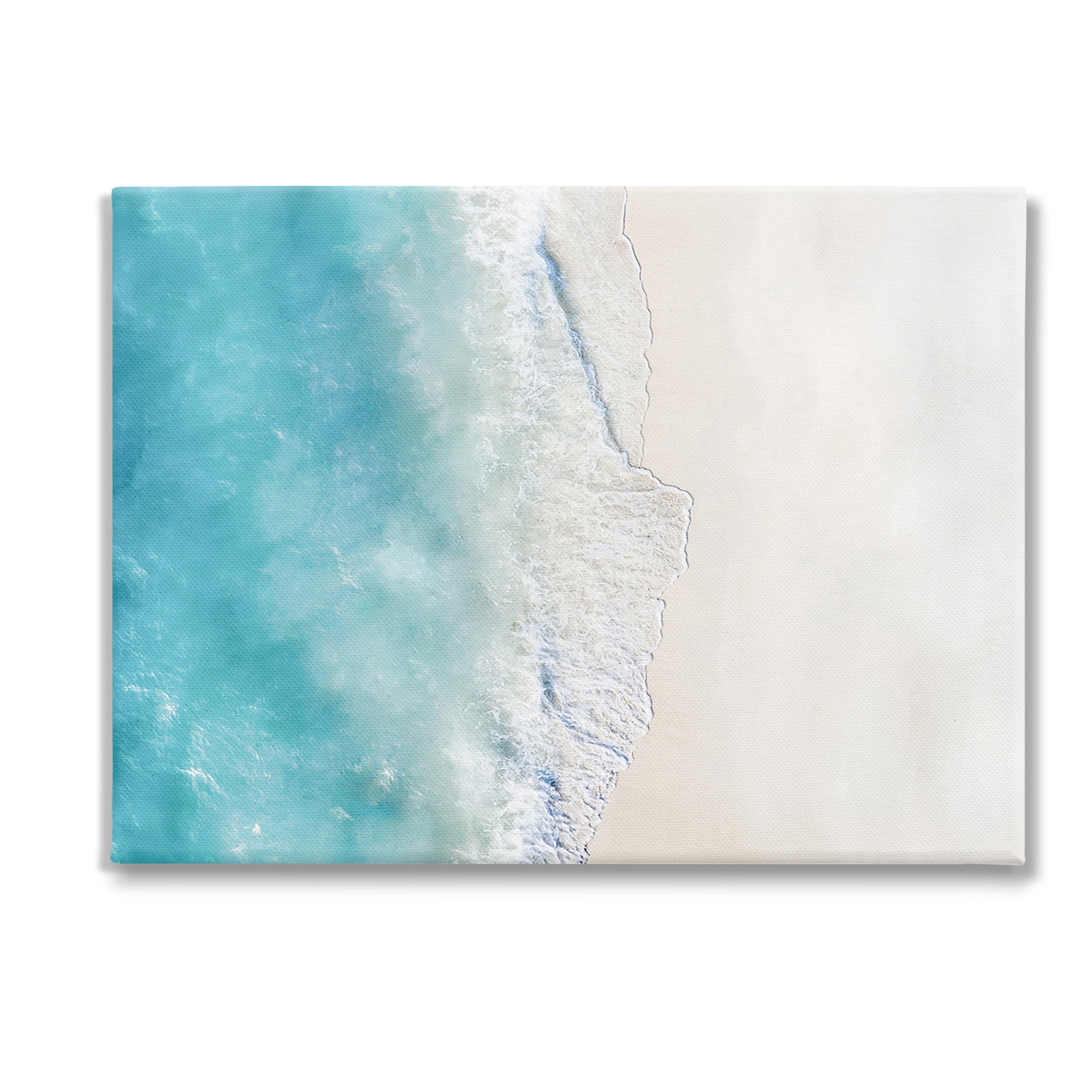 Stupell Industries Vivid Beach Aerial View Landscape Photography Gallery Wrapped Canvas Art Print Wall Art, 48 x 36