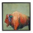 thumbnail image 1 of Stupell Industries Vivid Bison Hanging Feathers Horn Abstract Hair Painting Black Framed Art Print Wall Art, Design by Karrie Evenson, 1 of 5