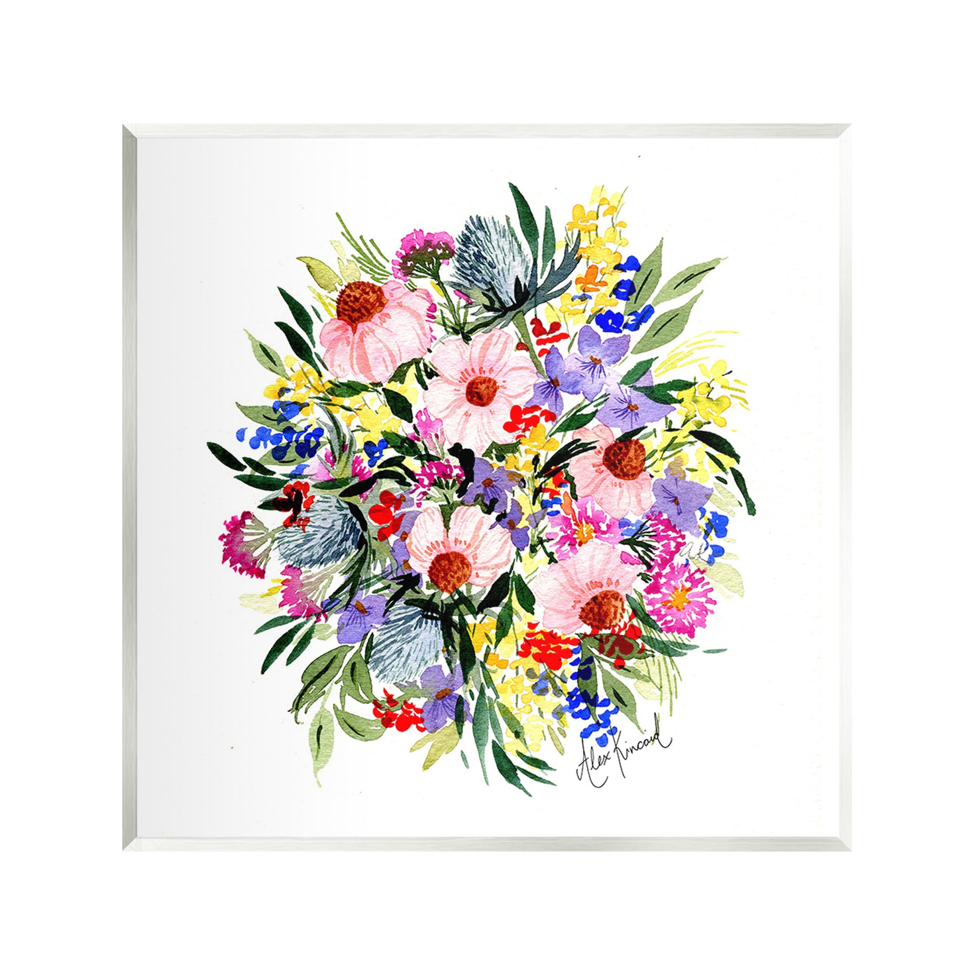 Stupell Industries Vivid Blooming Bouquet Botanical & Floral Painting Unframed Art Print Wall Art, 12 x 12