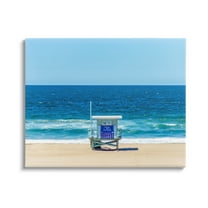 Stupell Industries Vivid Blue Beach Water Waves Coastline Hut Photograph Gallery Wrapped Canvas Print Wall Art, Design by Jeff Poe Photography