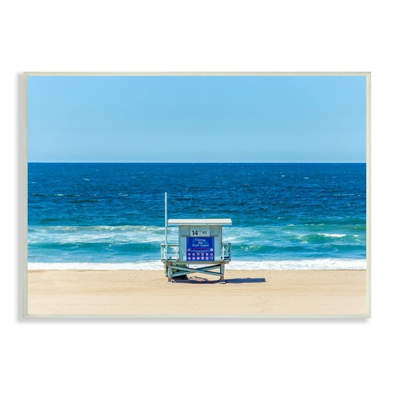Stupell Industries Vivid Blue Beach Water Waves Coastline Hut Photograph Unframed Art Print Wall Art, Design by Jeff Poe Photography