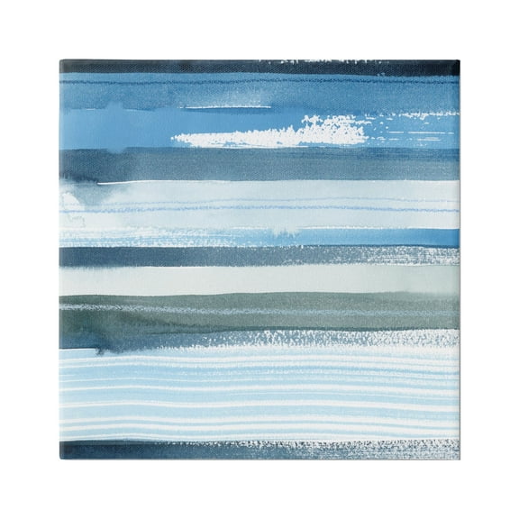 Stupell Industries Vivid Blue Striped Landscape Abstract Ocean View Painting Gallery Wrapped Canvas Print Wall Art, Design by Grace Popp