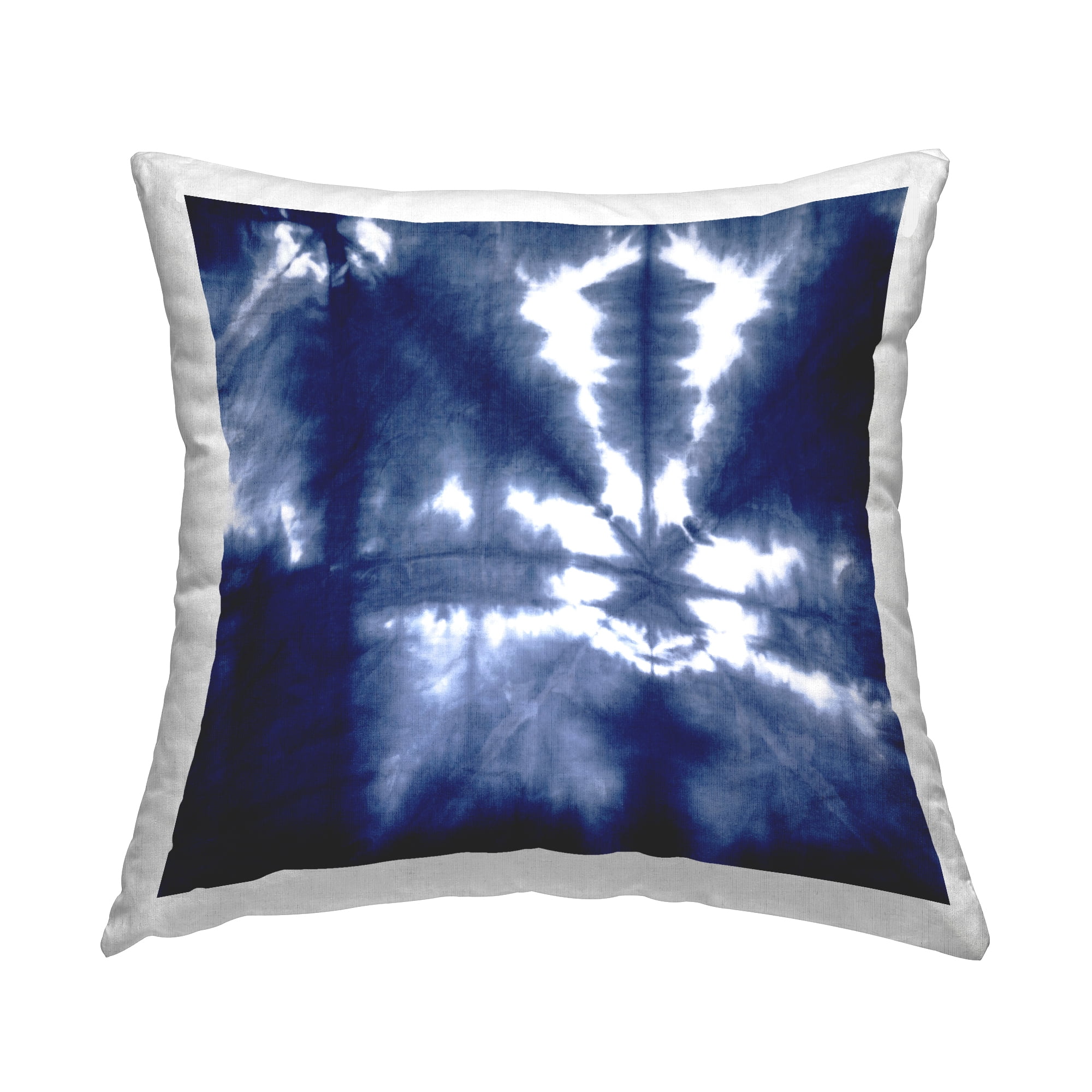 Stupell Industries Vivid Blue Tie Dye Pattern Printed Throw Pillow Design by Ellie Roberts