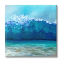 Stupell Industries Vivid Blue Tsunami Wave Splash Coastal Painting Gallery Wrapped Canvas Print Wall Art