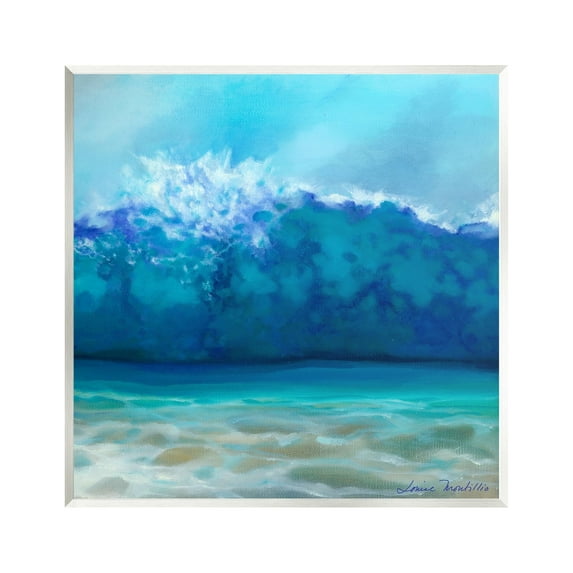 Stupell Industries Vivid Blue Tsunami Wave Splash Coastal Painting Unframed Art Print Wall Art