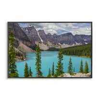 Stupell Industries Vivid Blue Valley Pond Landscape & Nature Photography Black Framed Art Print Wall Art, 18 x 12