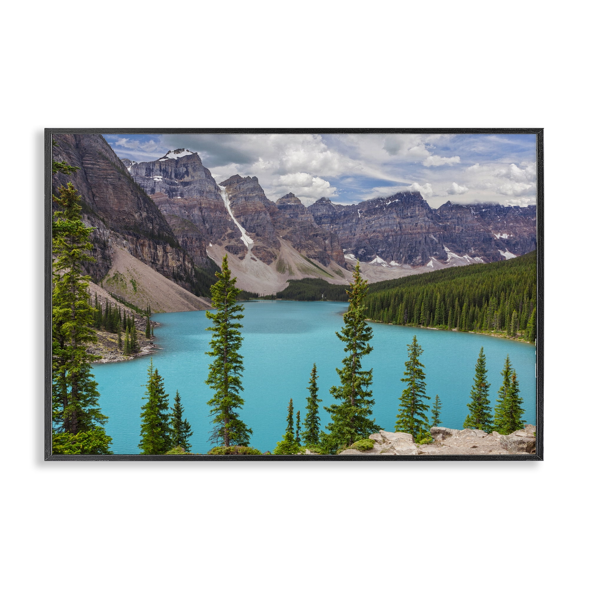 Stupell Industries Vivid Blue Valley Pond Landscape & Nature Photography Black Framed Art Print Wall Art, 24 x 16
