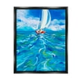 thumbnail image 1 of Stupell Industries Vivid Boat Wake Transportation Painting Black Floater Framed Art Print Wall Art, 17 x 21, 1 of 10