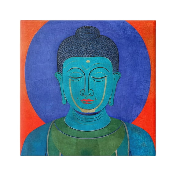 Stupell Industries Vivid Buddha Portrait Abstract Painting Gallery Wrapped Canvas Art Print Wall Art, 17 x 17