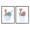 thumbnail image 1 of Stupell Industries Vivid Cactus Blossoms Potted Graphic Art Black Framed Art Print Wall Art, Set of 2, Design by Sally Swatland, 1 of 7