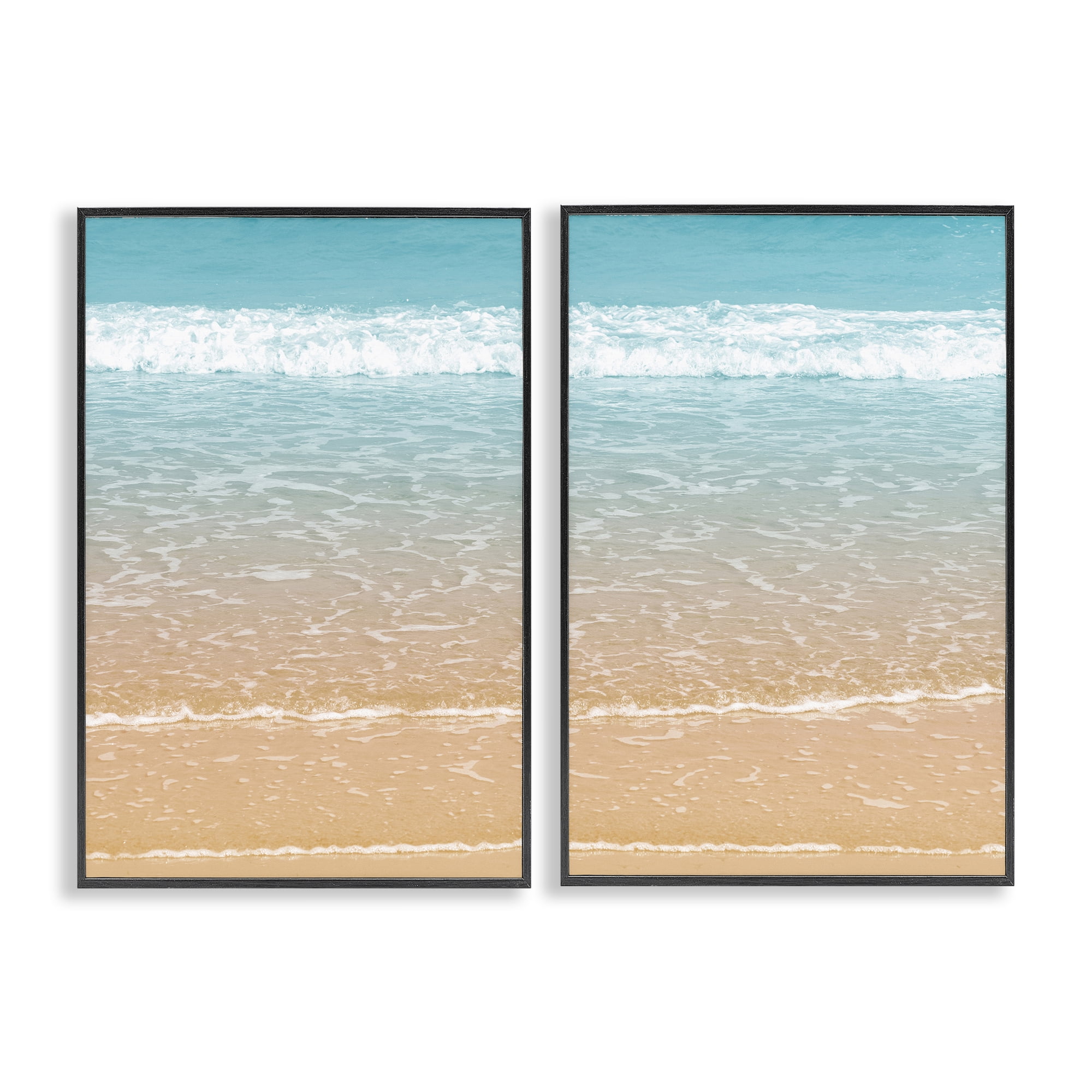 Stupell Industries Vivid Calming Beach Views Nautical & Beach Photography Black Framed Art Print Wall Art, 20 x 30, Set of 2