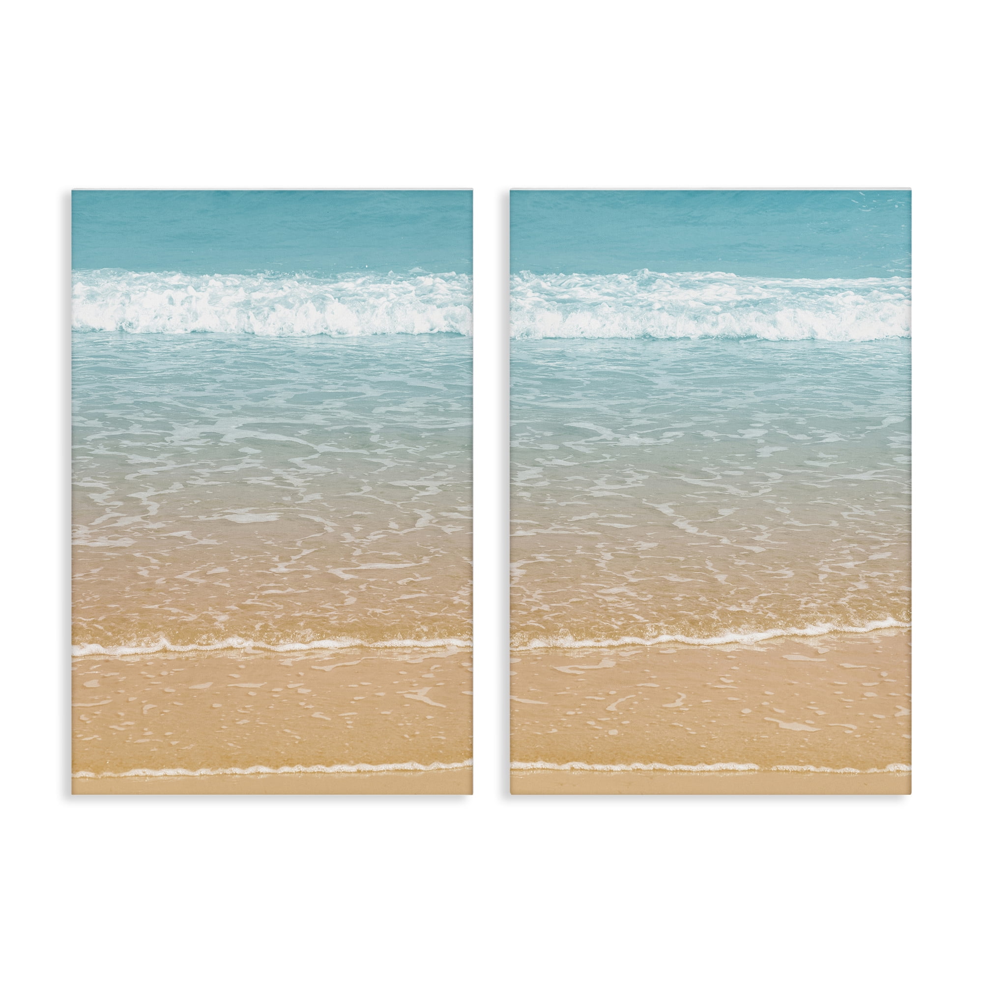 Stupell Industries Vivid Calming Beach Views Nautical & Beach Photography Wrapped Canvas Art Print Wall Art, 16 x 24, Set of 2
