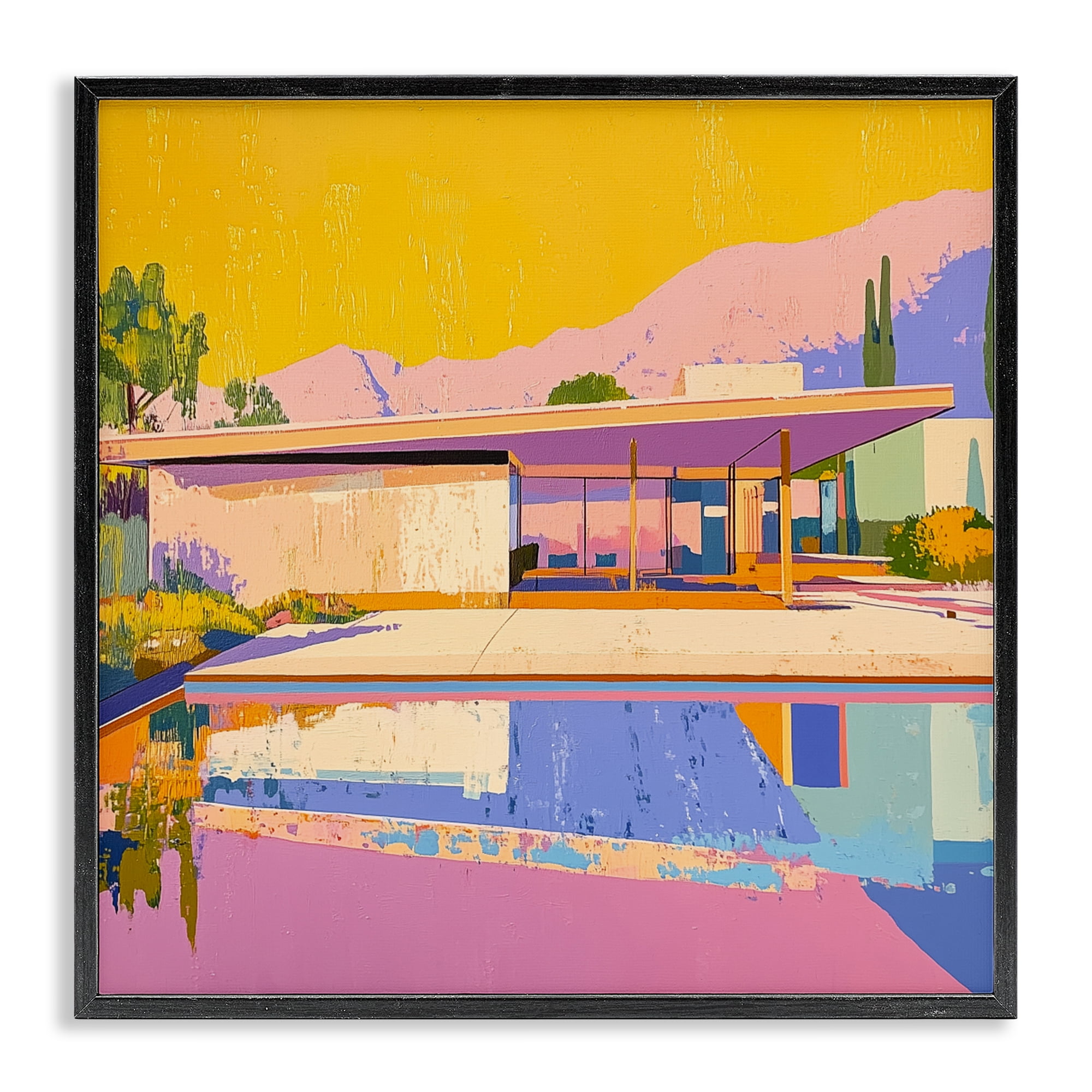 Stupell Industries Vivid Case Study House Black Framed Giclee Art, design by Walker Noble