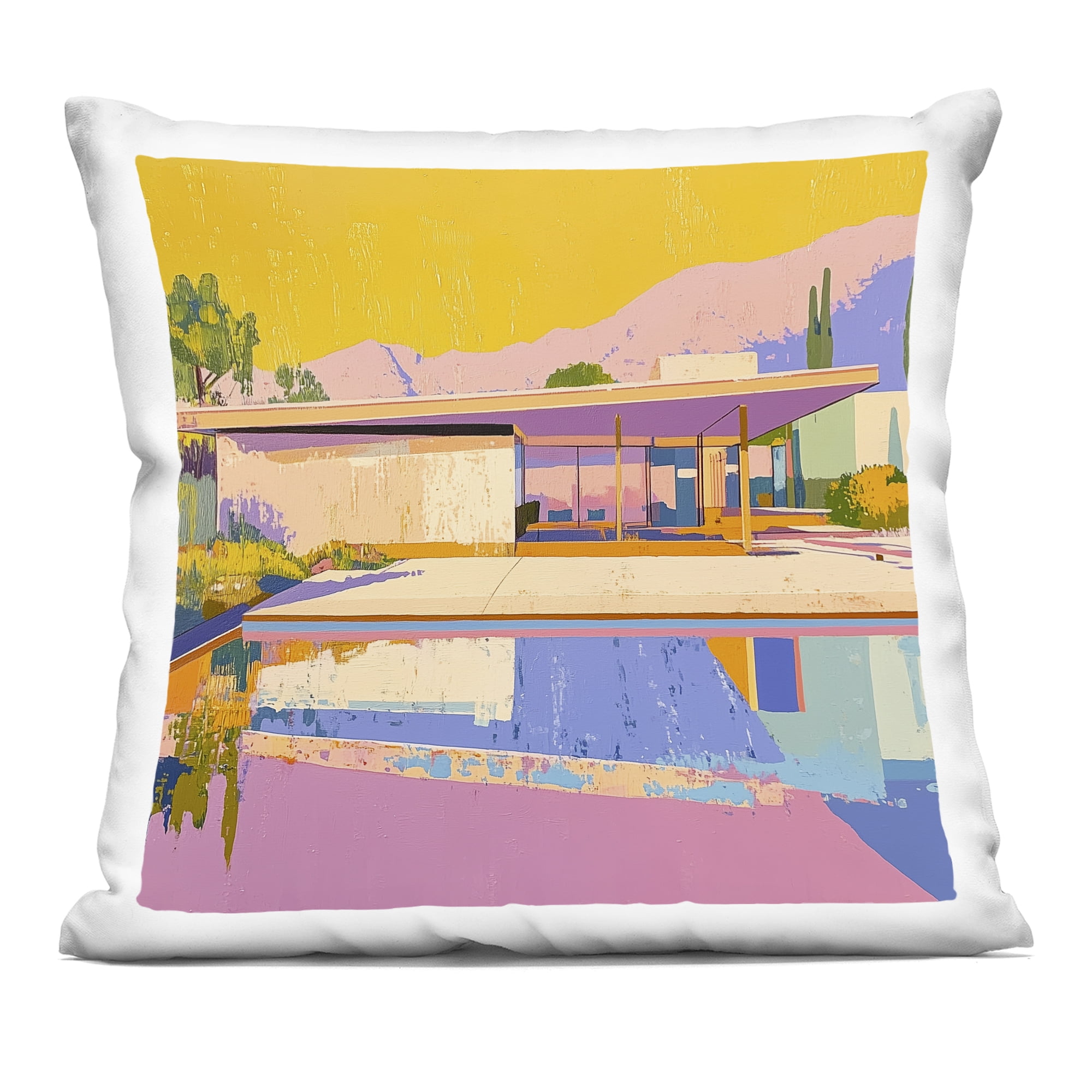 Stupell Industries Vivid Case Study House Decorative Printed Throw Pillow, design by Walker Noble