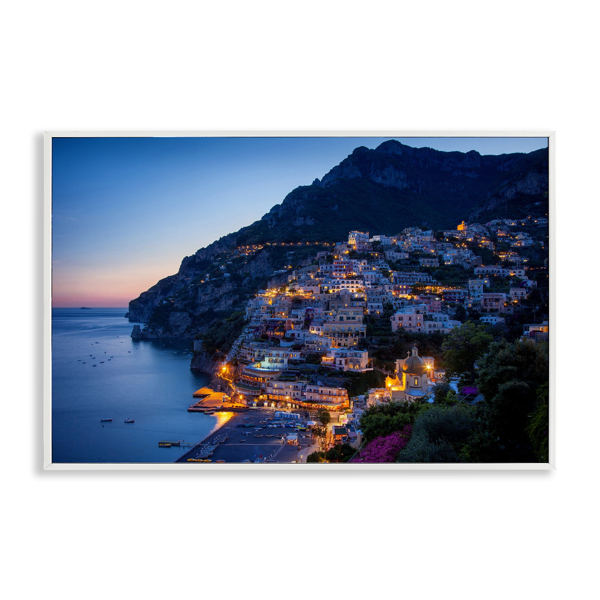 Stupell Industries Vivid Coastal City Landscape & Nature Photography White Framed Art Print Wall Art, 30 x 20