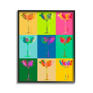 Stupell Industries Vivid Cocktail Abstraction Food & Beverage Painting Black Framed Art Print Wall Art, 11 x 14