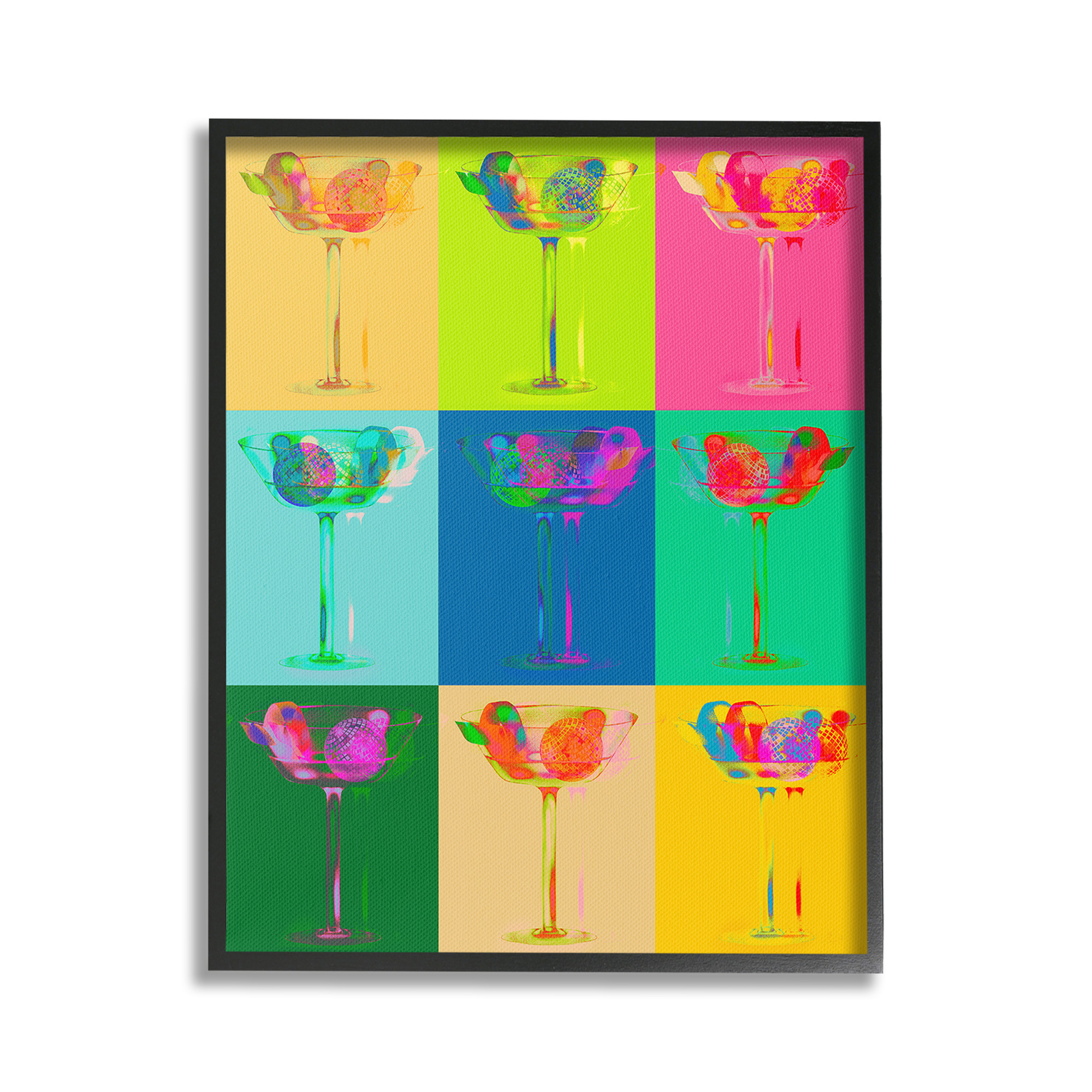 Stupell Industries Vivid Cocktail Abstraction Food & Beverage Painting Black Framed Art Print Wall Art, 24 x 30