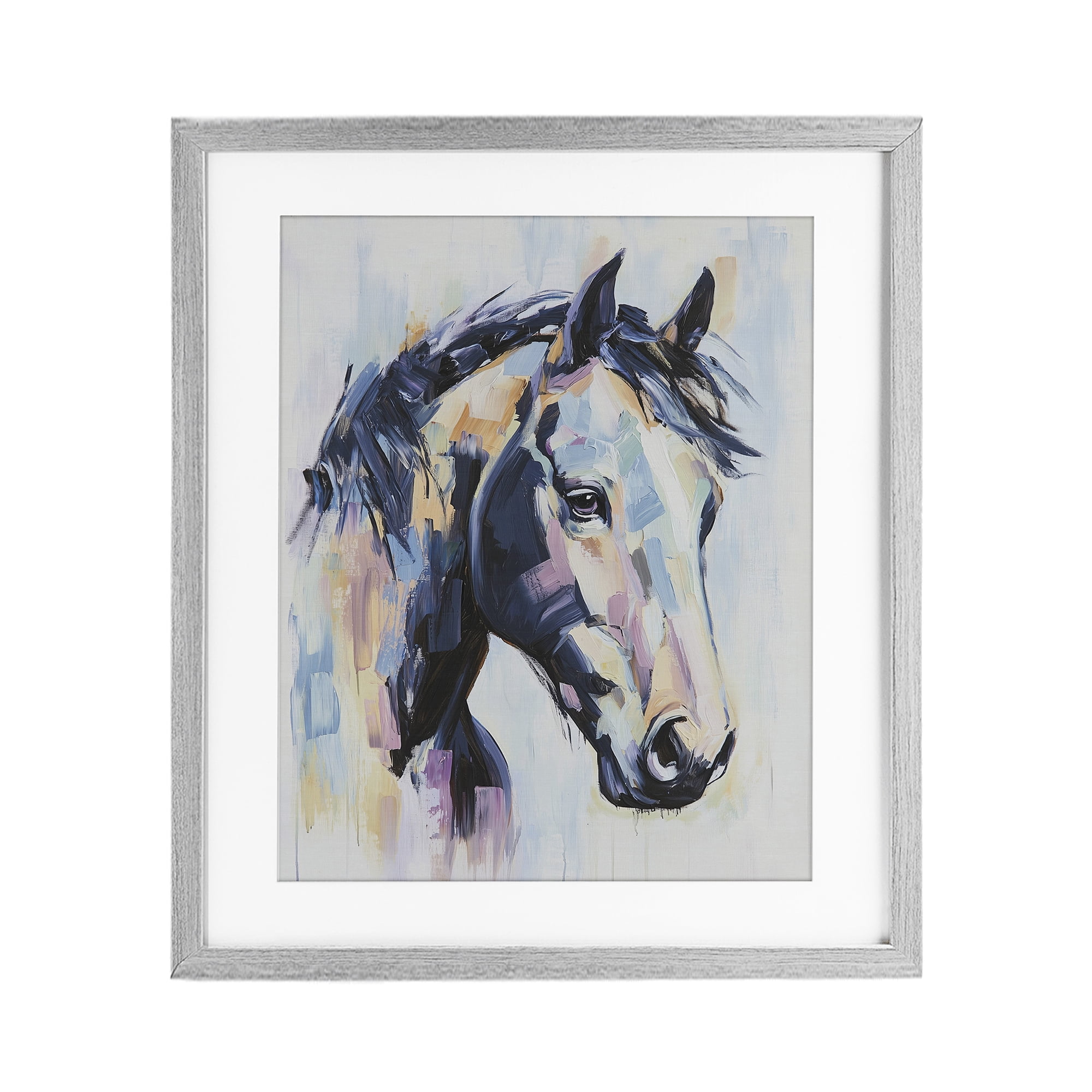 Stupell Industries Vivid Equine Portrait Gray Framed Print Under Glass, design by Svetlana Aleynikova