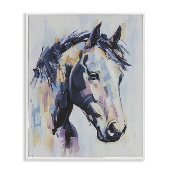 Stupell Industries Modern Vivid Equine Portrait White Framed Giclee Art, 24 x 30, by Svetlana Aleynikova