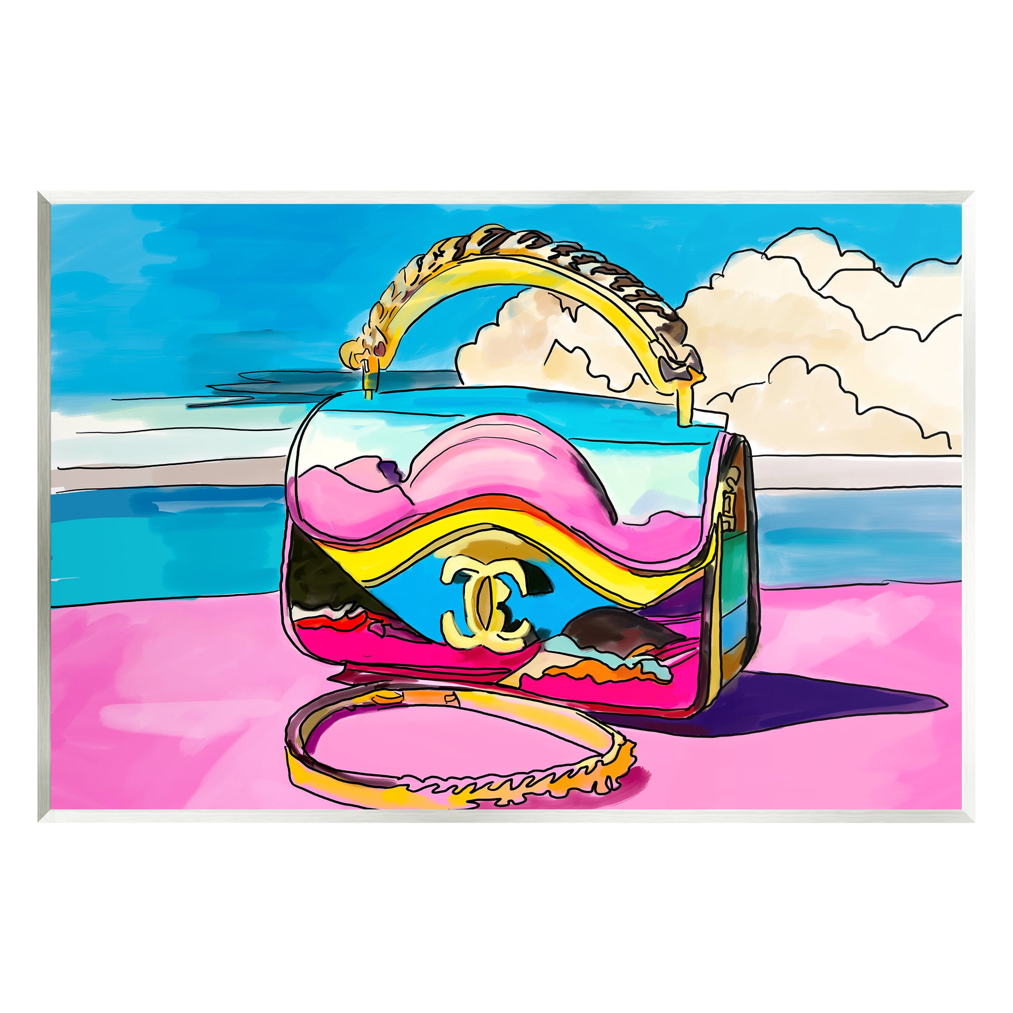 Stupell Industries Vivid Fashionable Purse Beauty & Fashion Painting Unframed Art Print Wall Art, 15 x 10