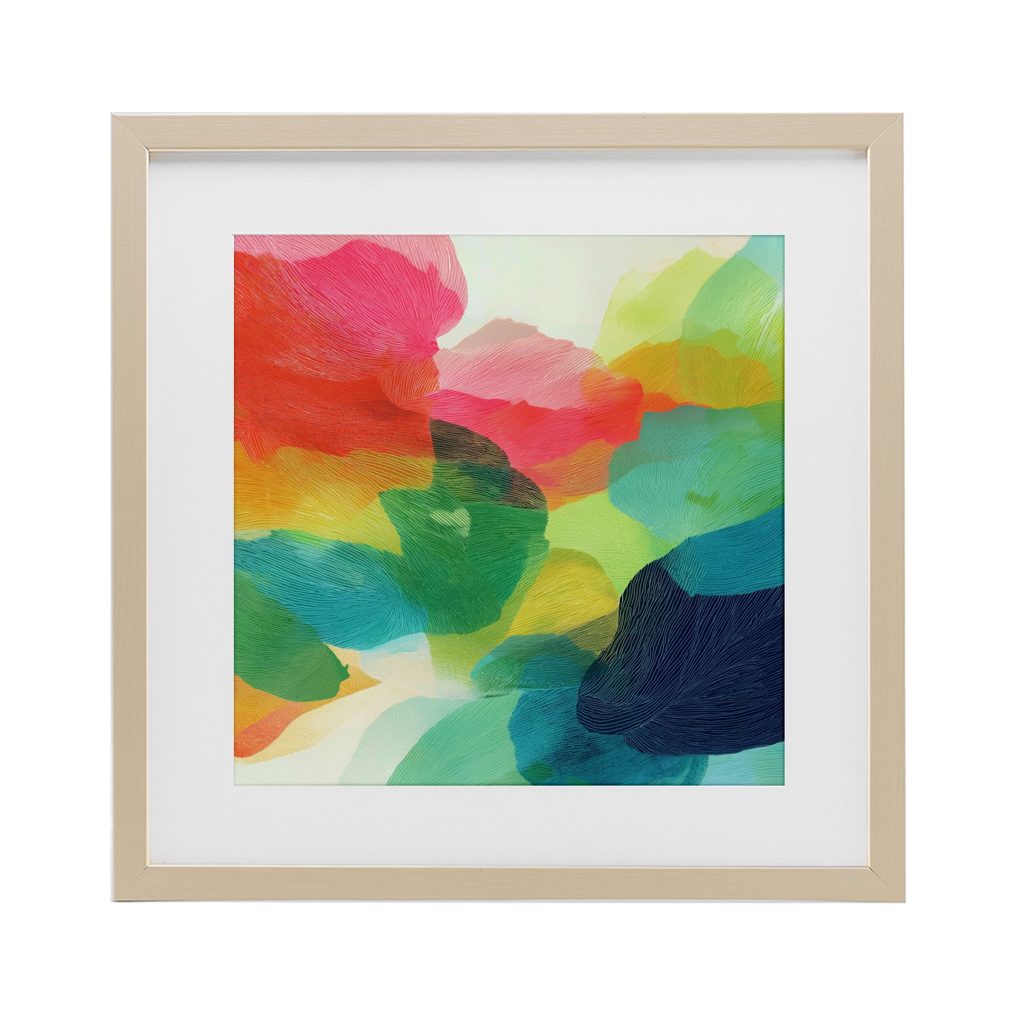 Stupell Industries Vivid Flowing Color Field Birch Framed Print Under Glass, design by Chromatic Storm Studio