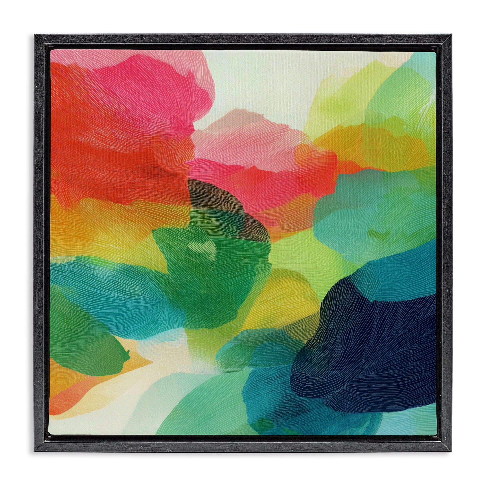 Stupell Industries Vivid Flowing Color Field Black Framed Floater Canvas Wall Art, design by Chromatic Storm Studio