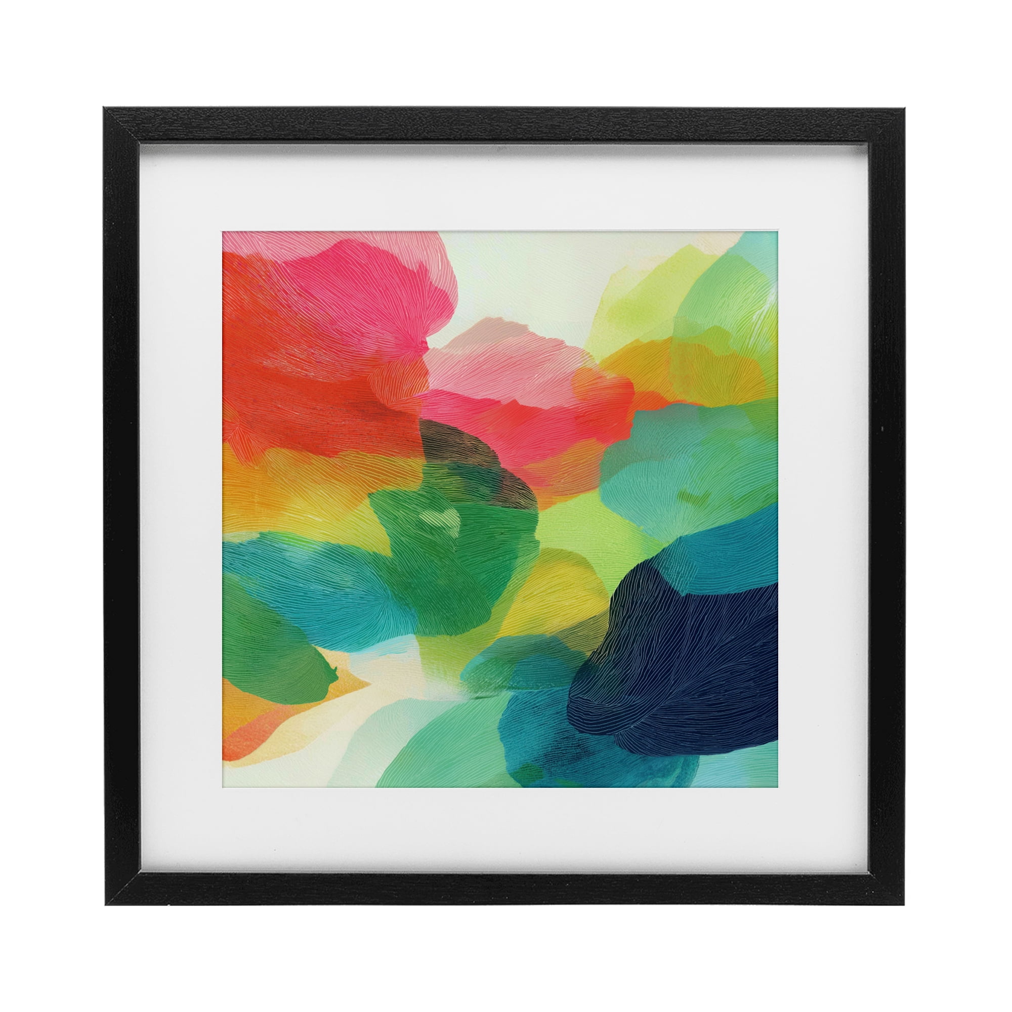 Stupell Industries Vivid Flowing Color Field Black Framed Print Under Glass, design by Chromatic Storm Studio