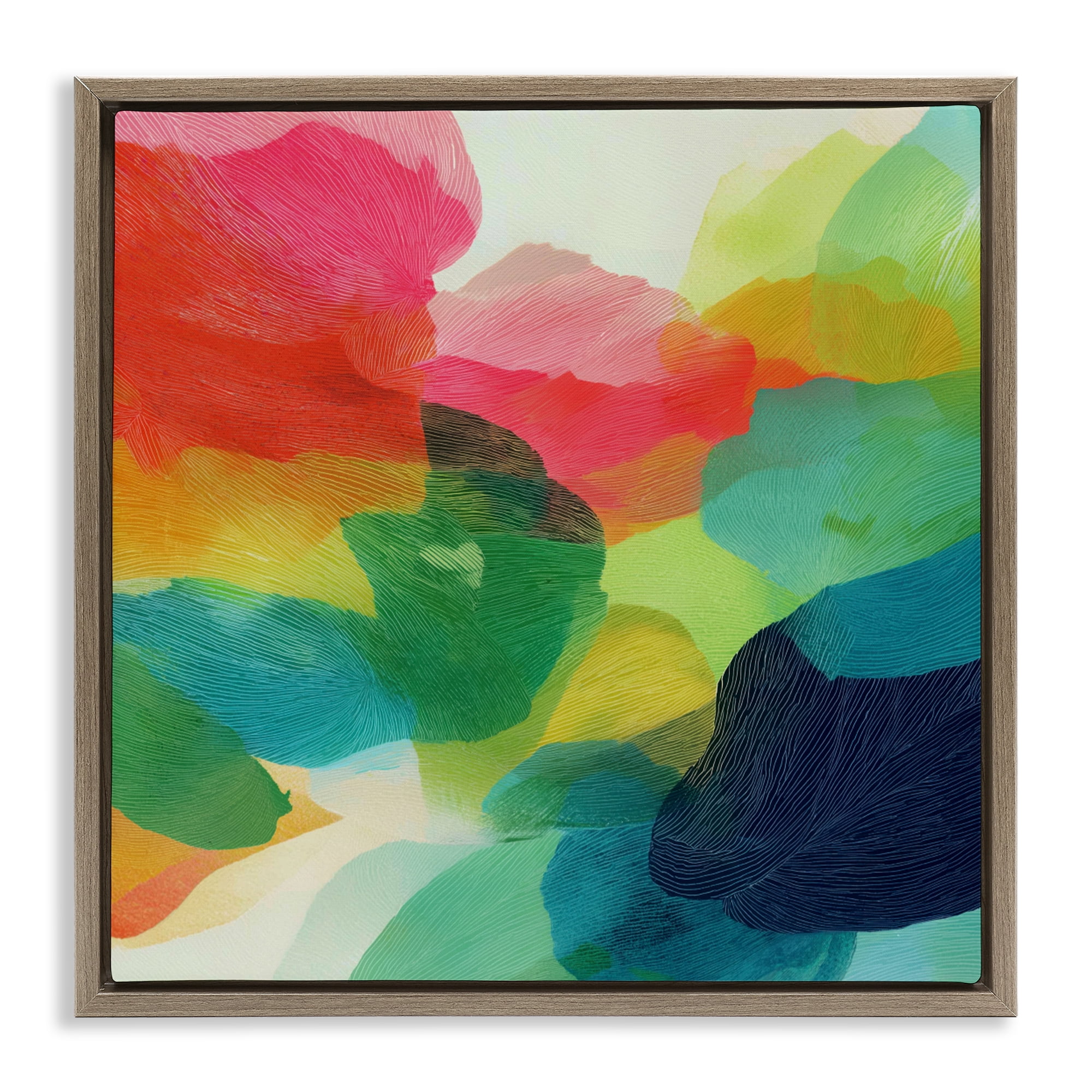 Stupell Industries Vivid Flowing Color Field Brown Framed Floater Canvas Wall Art, design by Chromatic Storm Studio