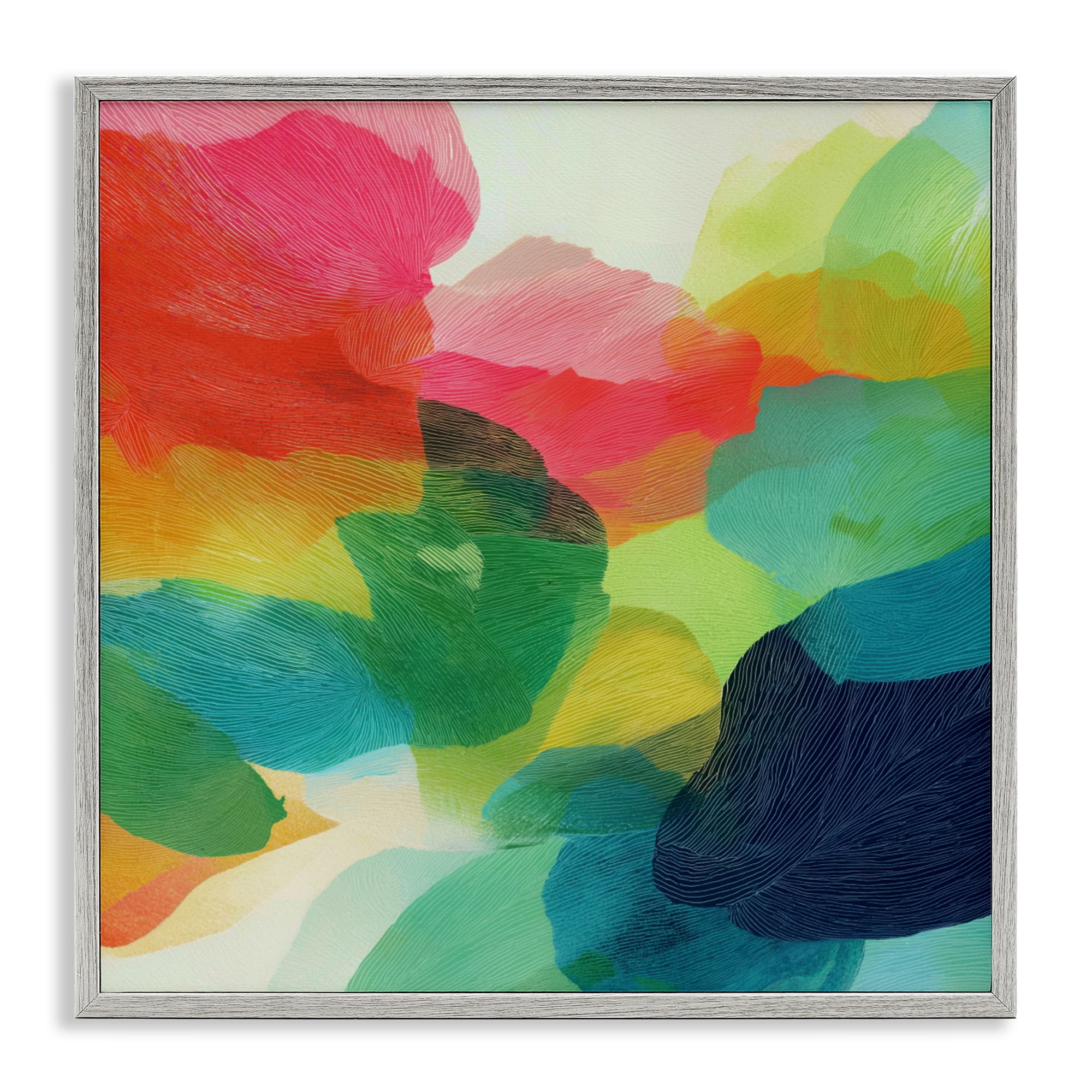 Stupell Industries Vivid Flowing Color Field Gray Framed Giclee Art, design by Chromatic Storm Studio