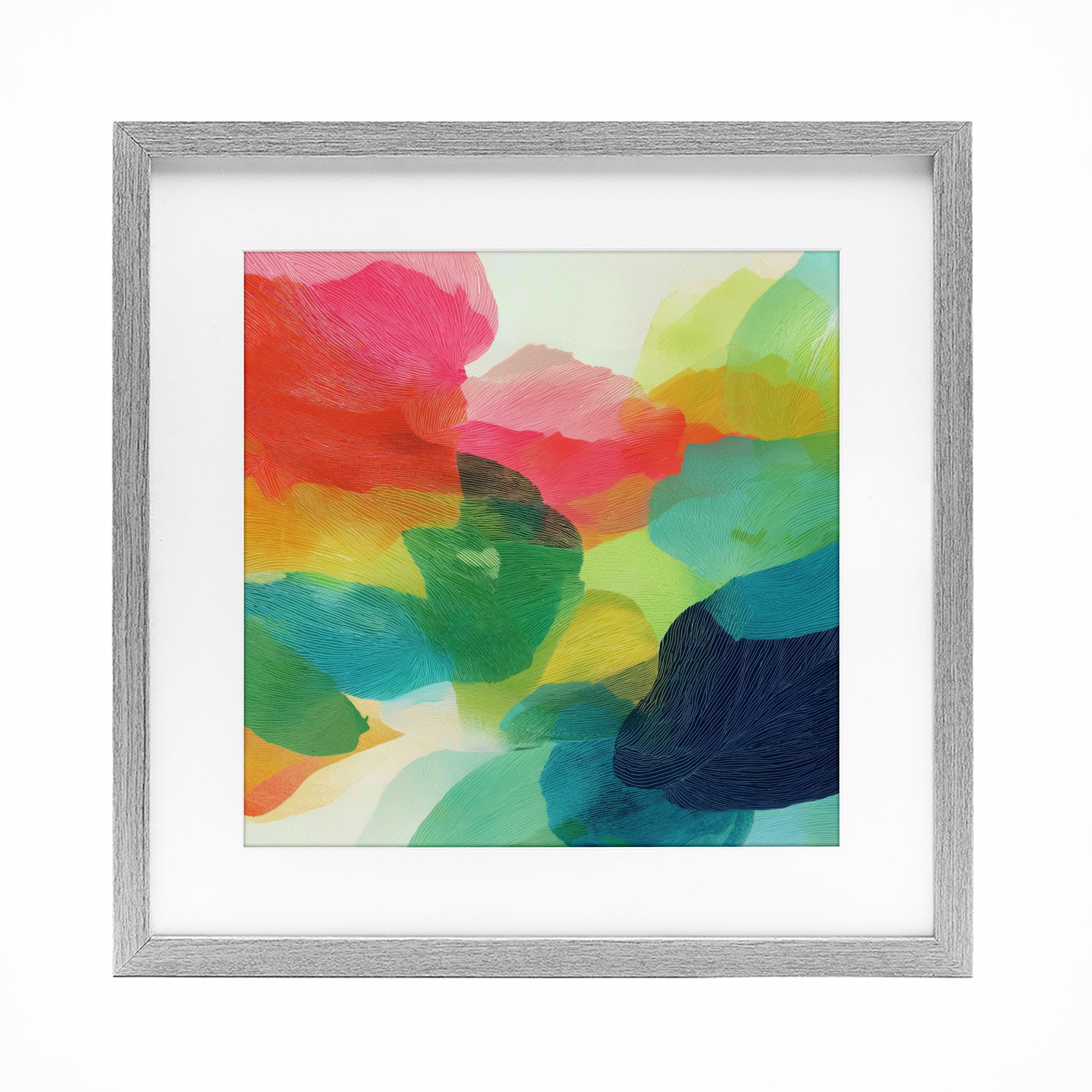 Stupell Industries Vivid Flowing Color Field Gray Framed Print Under Glass, design by Chromatic Storm Studio