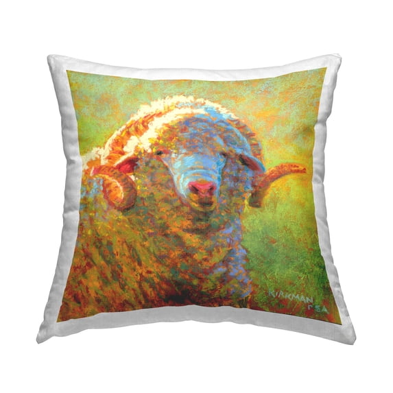 Stupell Industries Vivid Fluffy Sheep Scenery Printed Throw Pillow Design by Rita Kirkman