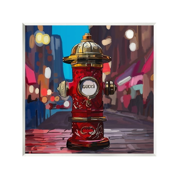 Stupell Industries Vivid Glam Hydrant Abstract Painting Unframed Art Print Wall Art, 12 x 12