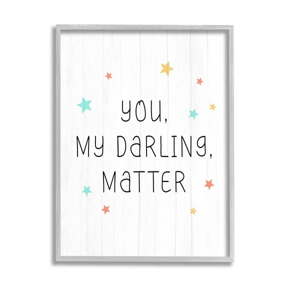 Stupell Industries Vivid Hues You Darling Matter Striped Patterned Sign,11 x 14, Design by Daphne Polselli