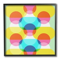 Stupell Industries Vivid Layered Shapes Pattern Abstract Painting Black Framed Art Print Wall Art, 12 x 12